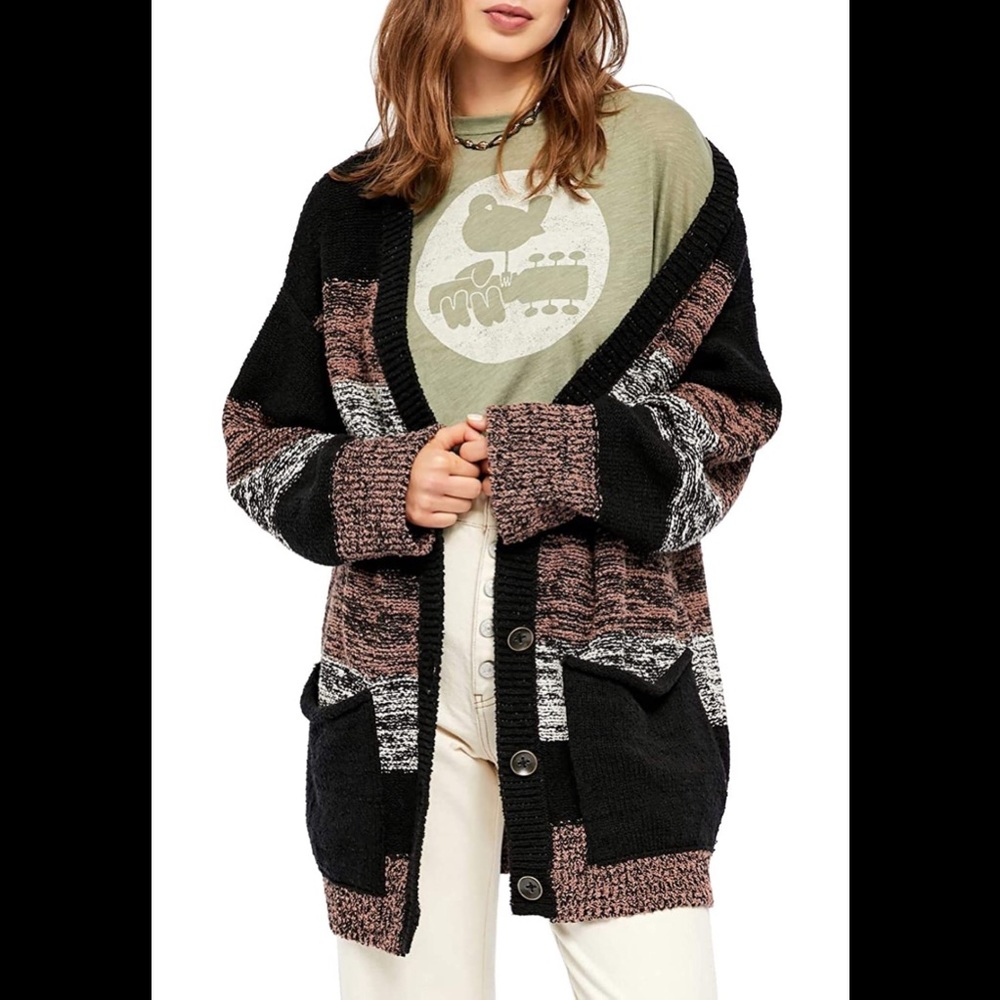 Free People Southport Beach Cardi in Blushes Combo - Picture 13 of 14